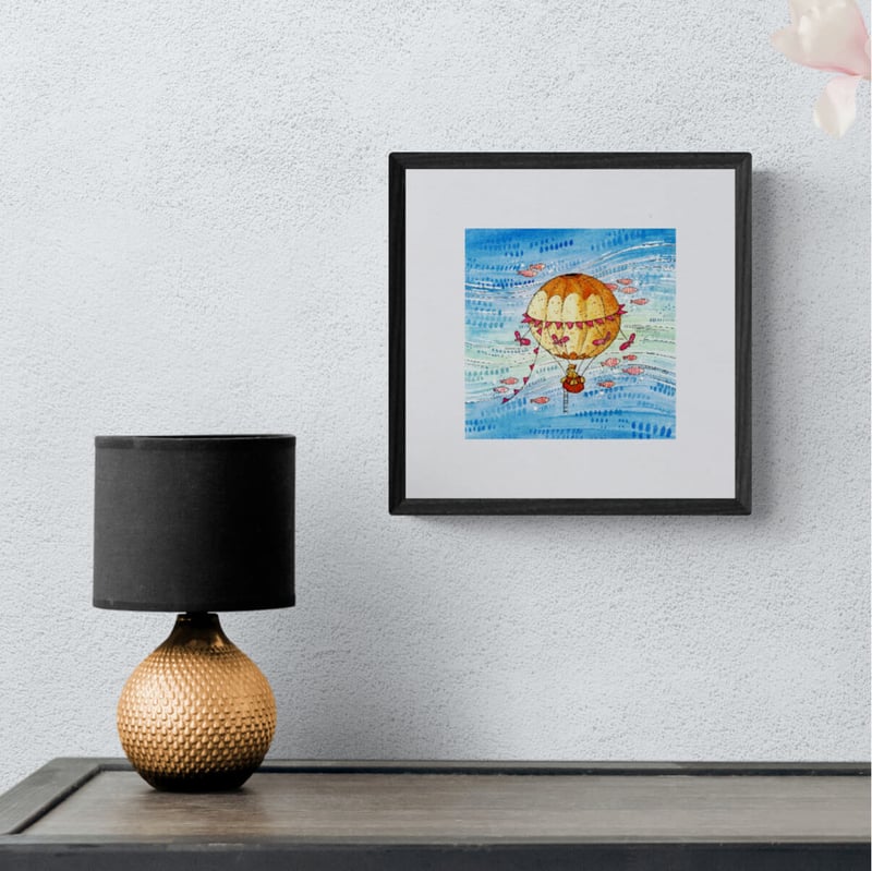 Painting on commission of a hot-air balloon
